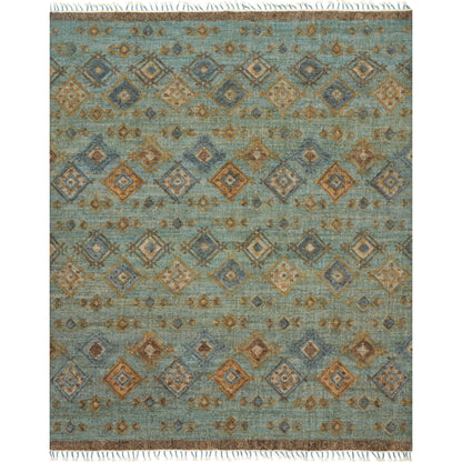 Owen OW-04 Rug by Loloi in sea, blue. Made from jute, wool in a transitional style.