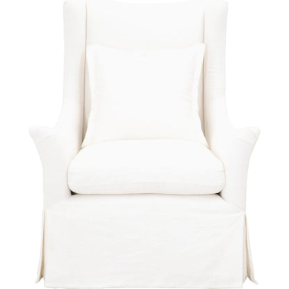 Otto Slipcover Swivel Club Chair by Essentials For Living in creme crepe. Made from 40% linen, 60% cotton in a transitional style.