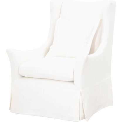 Otto Slipcover Swivel Club Chair by Essentials For Living in creme crepe. Made from 40% linen, 60% cotton in a transitional style.
