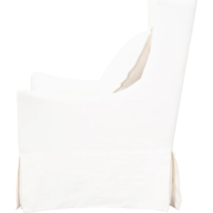 Otto Slipcover Swivel Club Chair by Essentials For Living in creme crepe. Made from 40% linen, 60% cotton in a transitional style.