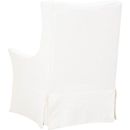Otto Slipcover Swivel Club Chair by Essentials For Living in creme crepe. Made from 40% linen, 60% cotton in a transitional style.