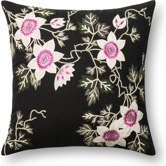 P0295 Pillow by Loloi in black, ivory. Made from 100% cotton in a traditional style.