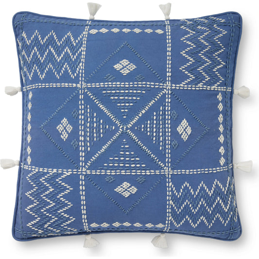 PLL0049 by Loloi in blue, ivory. Made from 100% cotton in a cottage & farmhouse style.