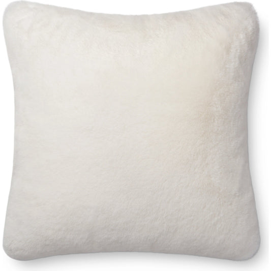 P0710 Pillow by Loloi in white. Made from 100% polyester in a modern style.