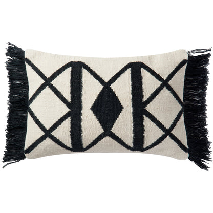 P0503 Pillow by Loloi in black, ivory. Made from 100% polyester in a eclectic & global style.