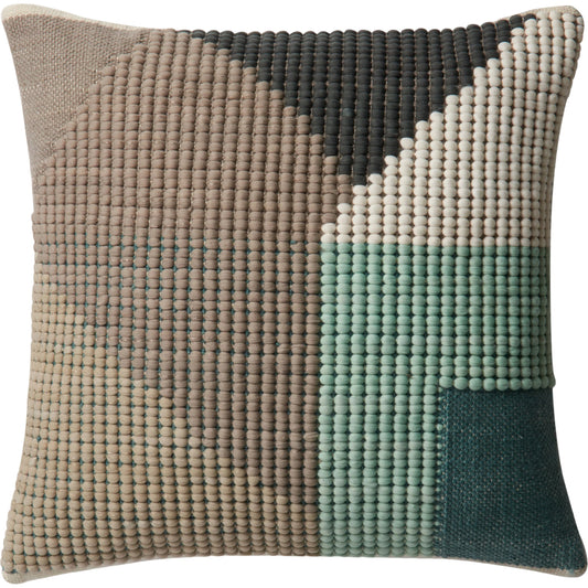 Paia Pillow by Loloi in teal, multi. Made from 100% polyester in a modern style.