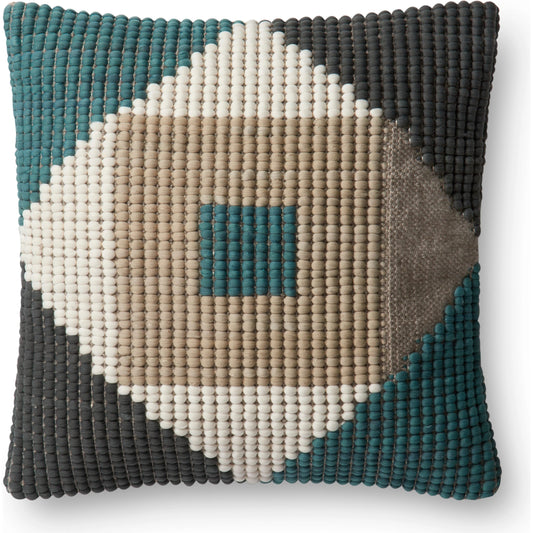 Austin Pillow by Loloi in teal, multi. Made from 100% polyester in a eclectic & global style.