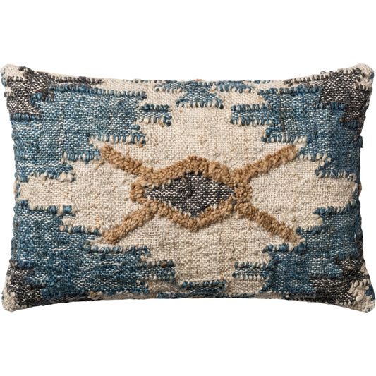 Yarely Pillow by Loloi in multi. Made from jute, wool, cotton in a rustic style.