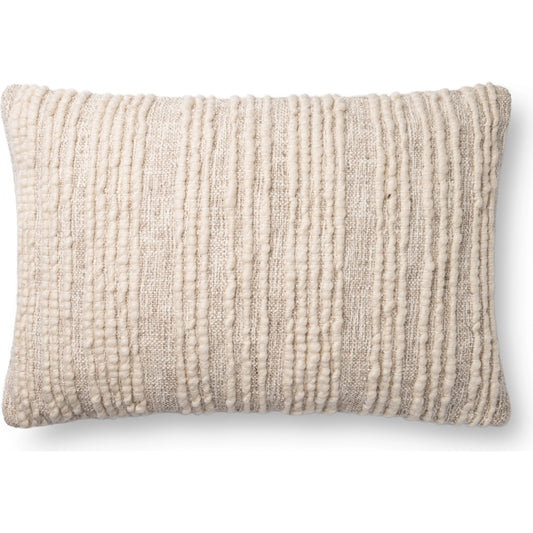 Chunky Knit Natural Pillow by Loloi in natural. Made from cotton, wool in a modern style.