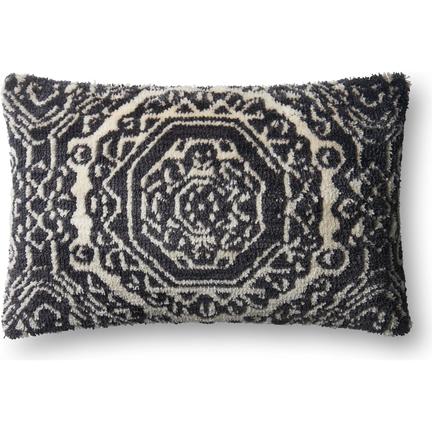 001 S-271272,S-271273,S-271275 | Primary Silo | Muyuan Pillow by Loloi in black, white. Made from polyester, linen in a eclectic & global style.