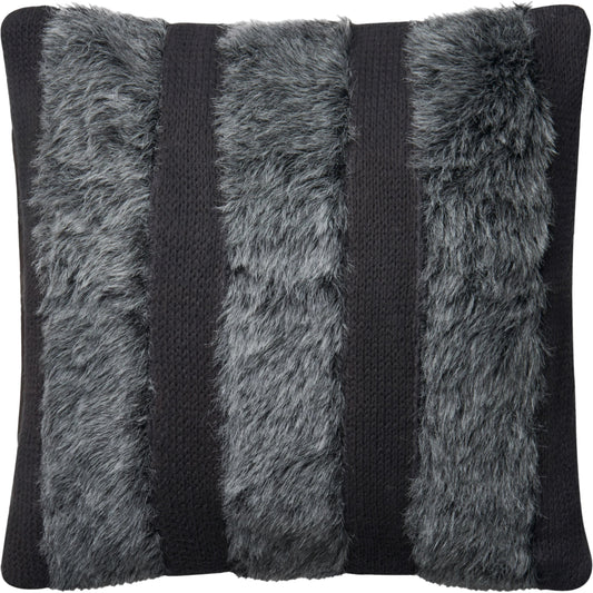 Noah Stripe Pillow by Loloi in gray. Made from cotton, acrylic in a modern style.