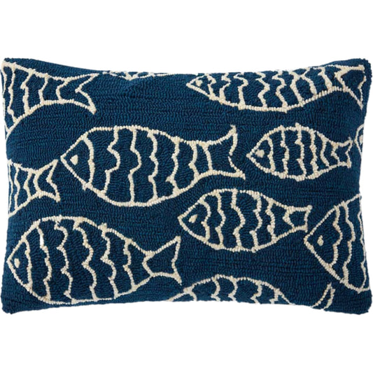 P0908 Pillow by Loloi in navy. Made from face: 100% polypropylene back: 100% polyester in a coastal style.