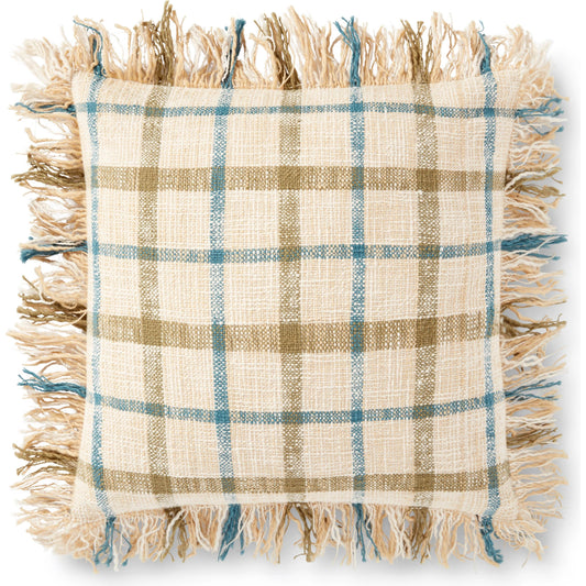P0940 Pillow by Loloi in natural, multi. Made from 100% cotton in a cottage & farmhouse style.