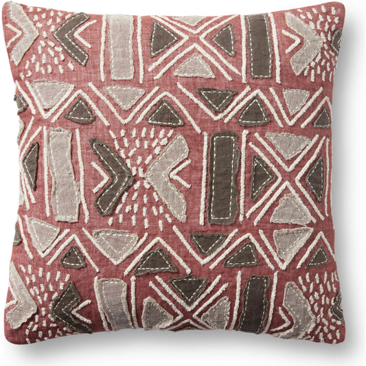 PLL0022 by Loloi in rust, multi. Made from linen, cotton, rayon, polyester in a modern style.
