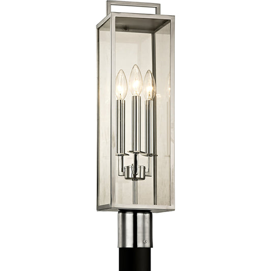 Beckham Post by Troy in polished satinless. Made from stainless steel in a transitional style.