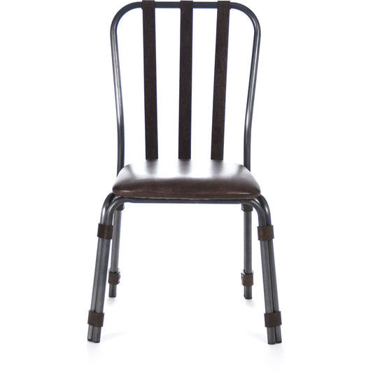 Rik Dining Chair by Zentique in leather and iron, leather. Made from iron, leather in a rustic style.