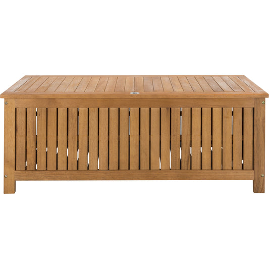 Abri Cushion Box by Safavieh. Made from eucalyptus wood, galvanized steel in a coastal style.