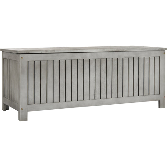 Parke Outdoor Cushion Box by HedgeApple Essentials. Made from eucalyptus wood, galvanized steel in a coastal style.
