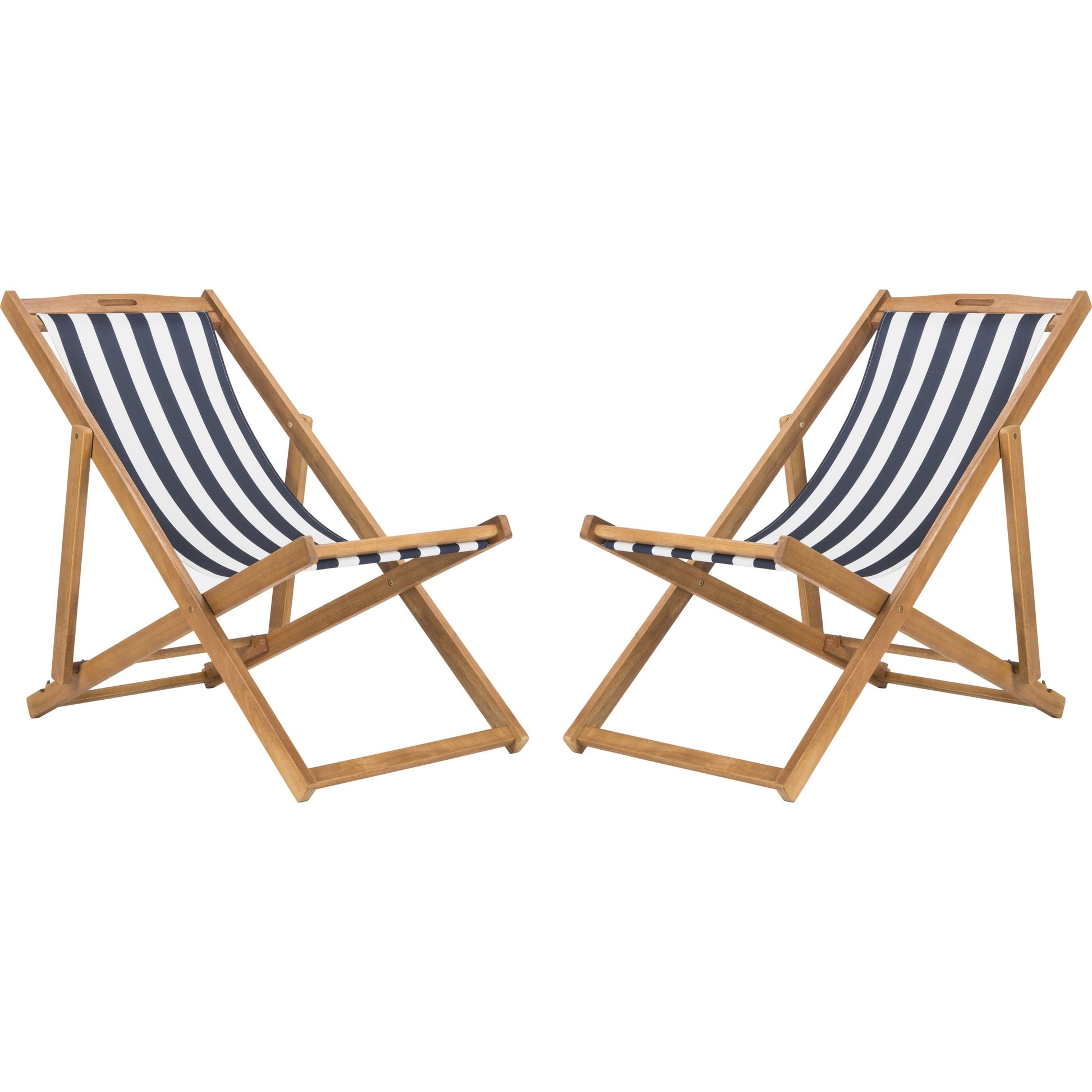 Benton Sling Chair by HedgeApple Essentials. Made from eucalyptus wood, polyester in a coastal style.