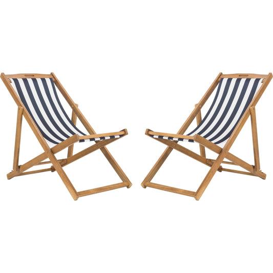 Benton Sling Chair by HedgeApple Essentials. Made from eucalyptus wood, polyester in a coastal style.