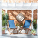 Benton Sling Chair by HedgeApple Essentials. Made from eucalyptus wood, polyester in a coastal style.
