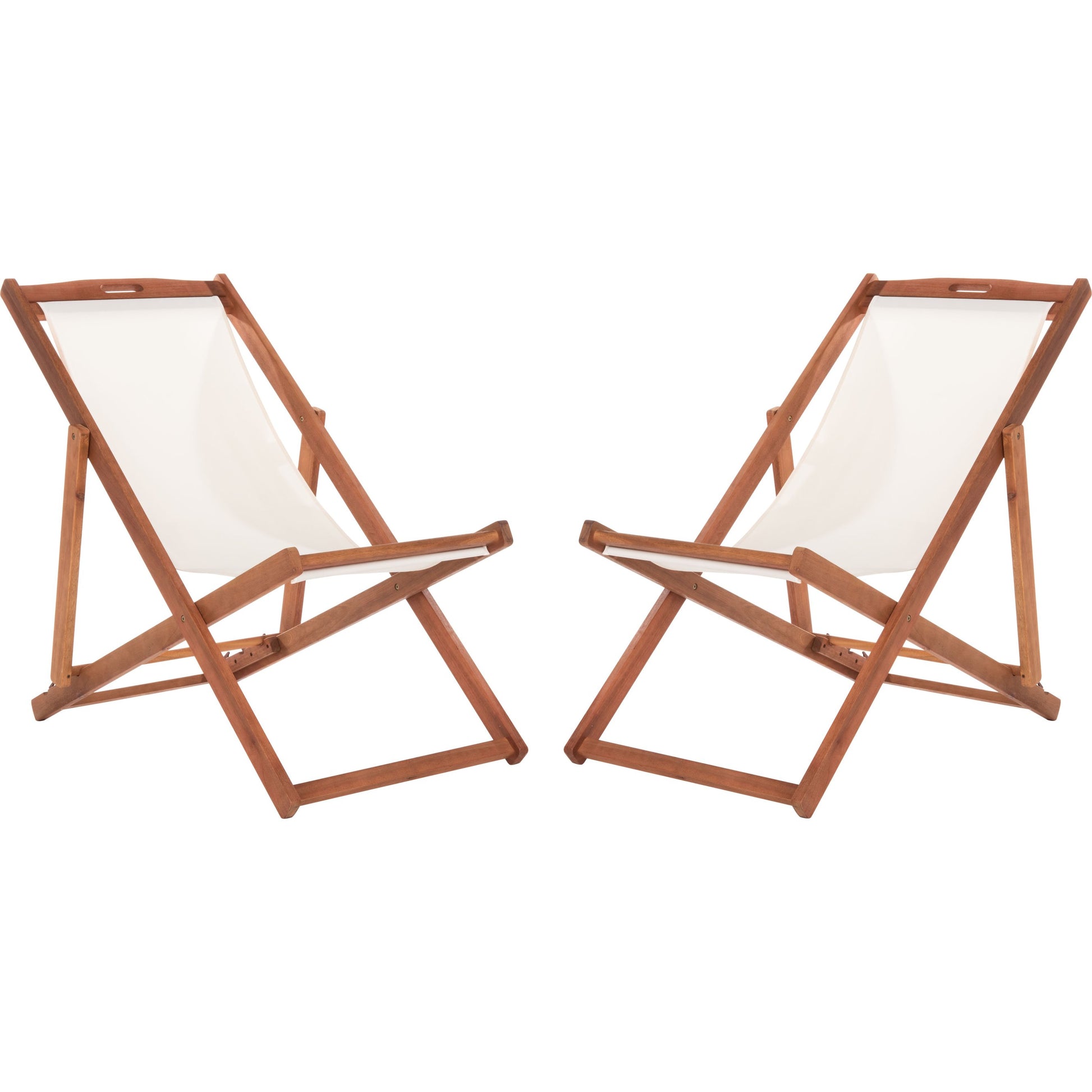 Benton Sling Chair by HedgeApple Essentials. Made from eucalyptus wood, polyester in a coastal style.