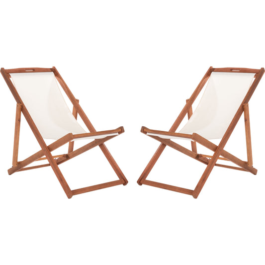Benton Sling Chair by HedgeApple Essentials. Made from eucalyptus wood, polyester in a coastal style.