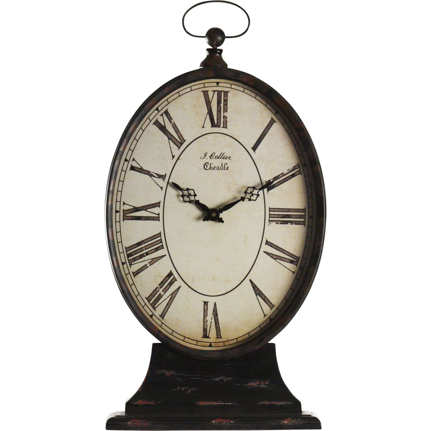 000 S-338008 | Primary Silo | Paris Table Clock by Zentique in antique black and iron. Made from iron in a traditional style.