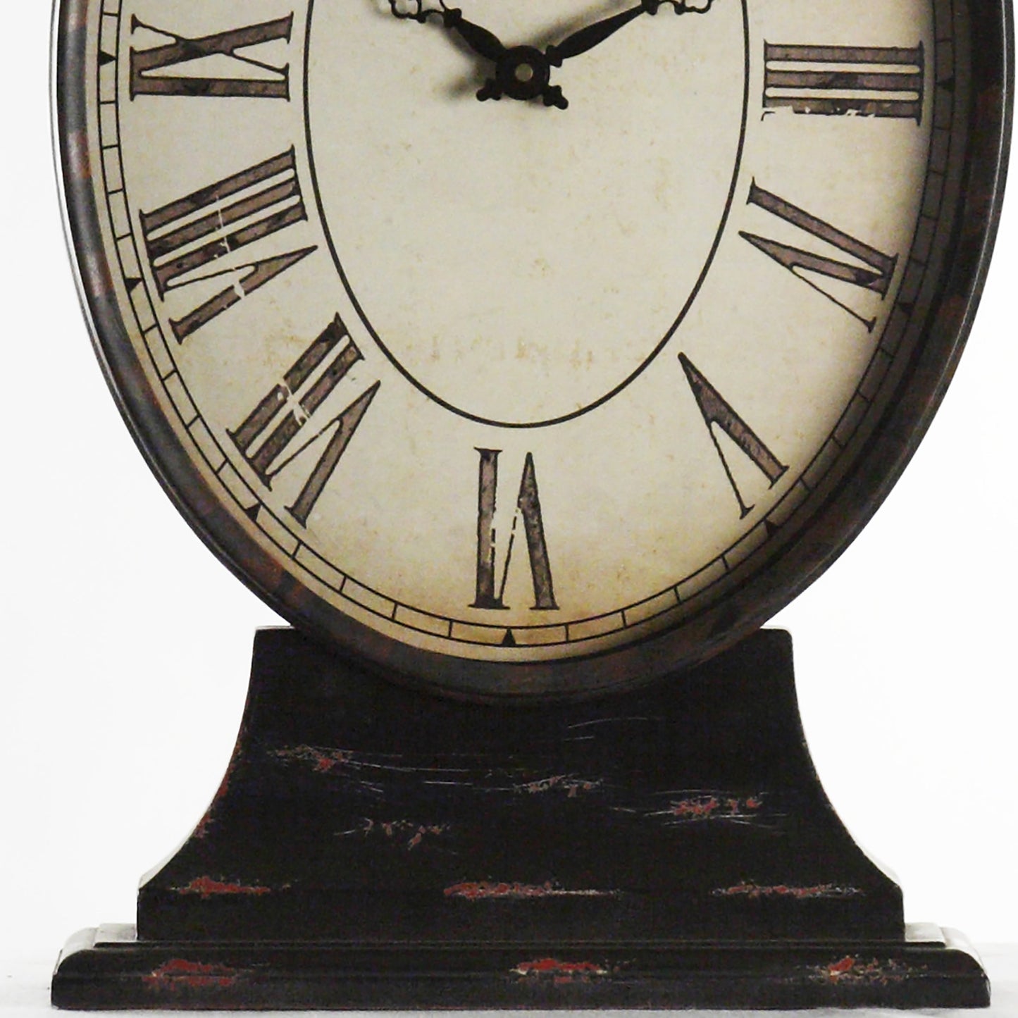 002 S-338008 | Closeup | Paris Table Clock by Zentique in antique black and iron. Made from iron in a traditional style.