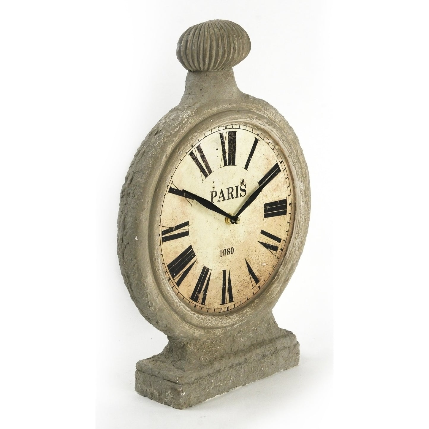 001 S-338083 | Primary Silo | Plaster Clock by Zentique in light antique brown and plaster. Made from plaster in a traditional style.