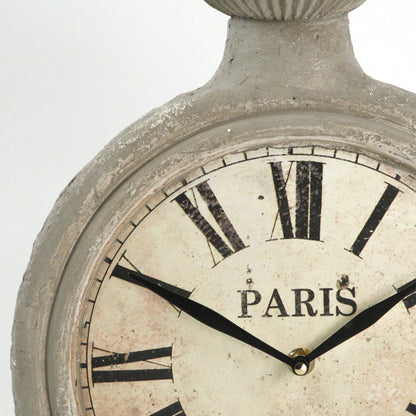 Plaster Clock by Zentique in light antique brown and plaster. Made from plaster in a traditional style.