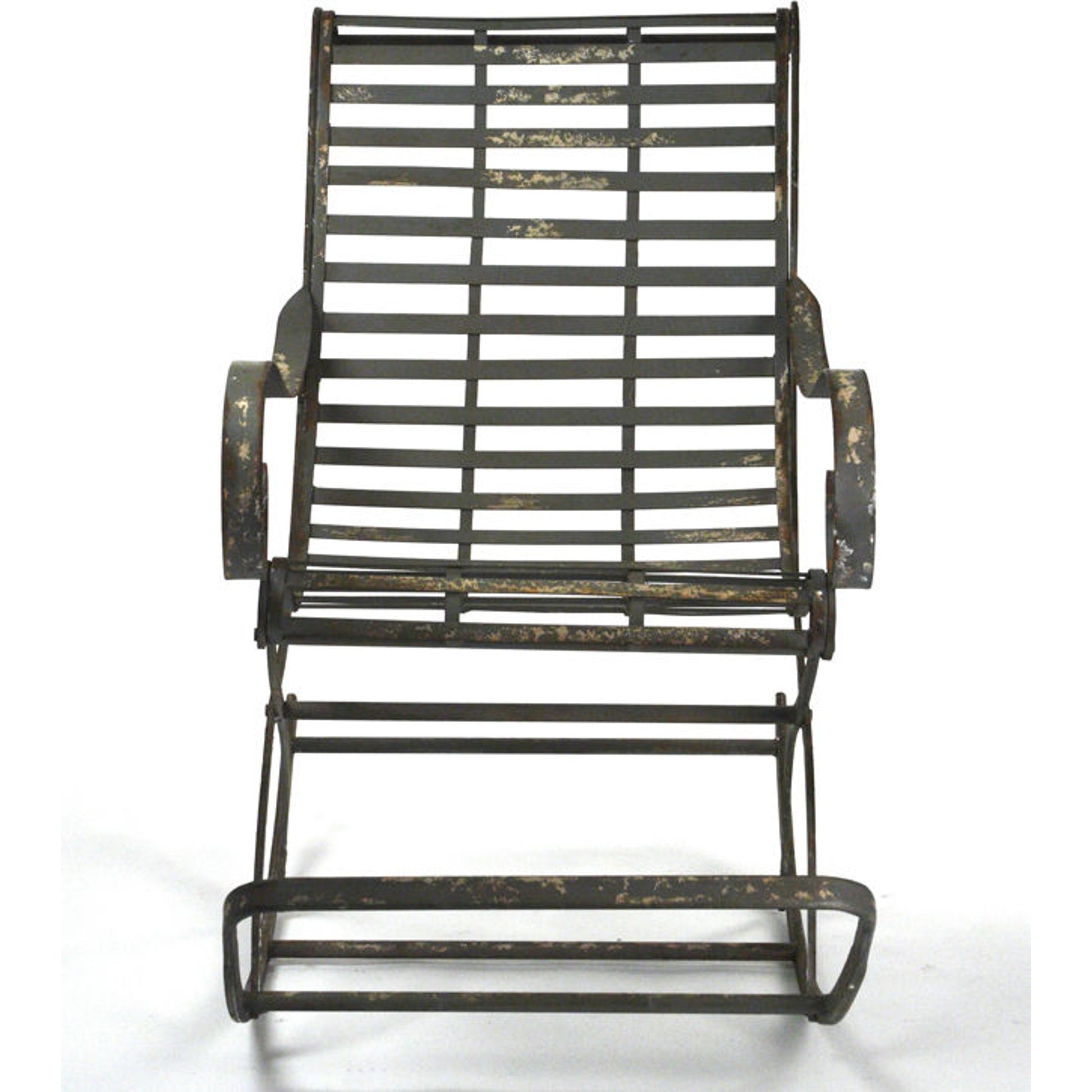Iron Rocking Chair by Zentique in rustic zinc and iron. Made from iron in a modern style.