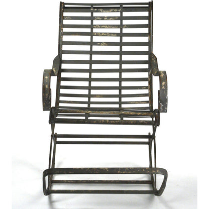 Iron Rocking Chair by Zentique in rustic zinc and iron. Made from iron in a modern style.