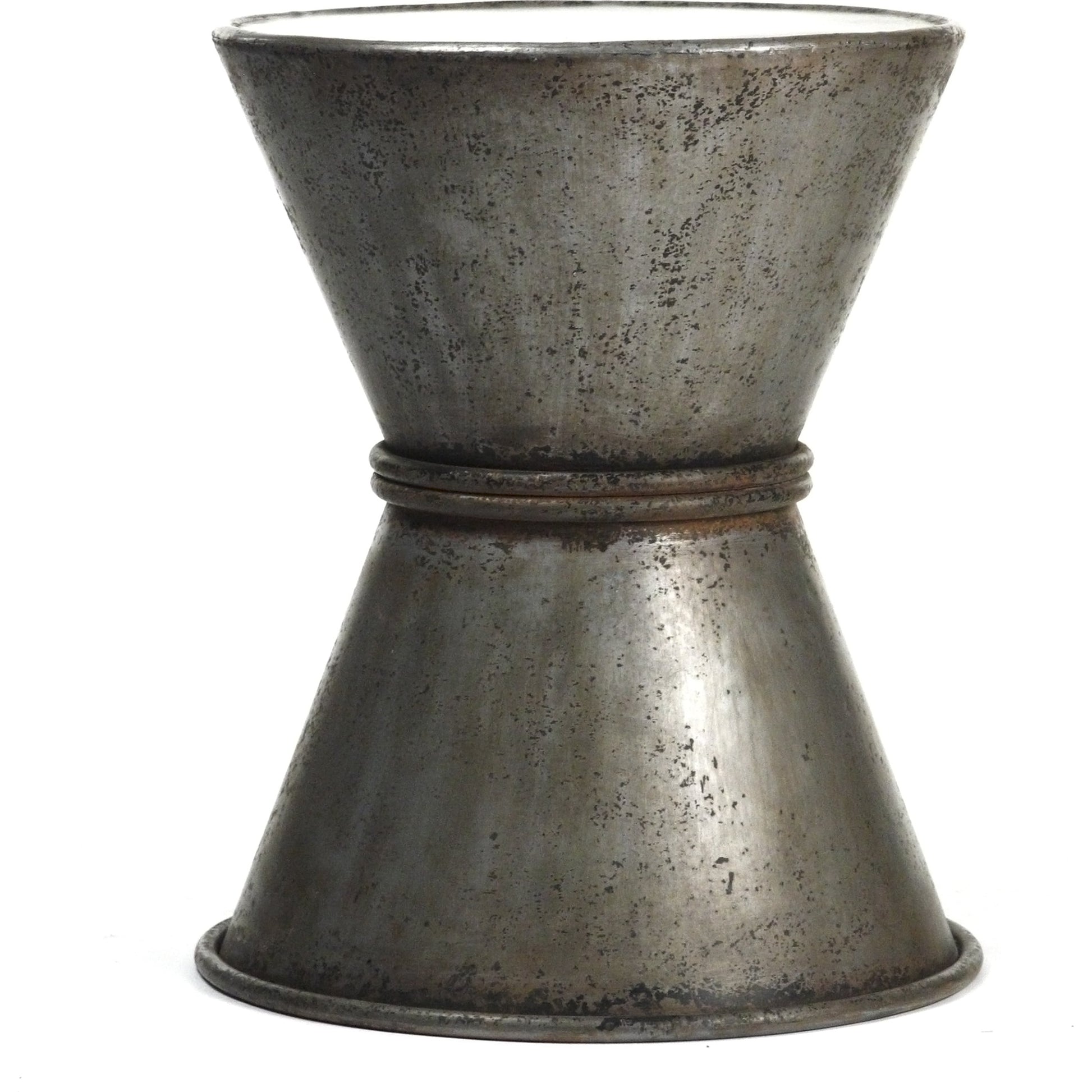 Iron Stool by Zentique in rustic zinc and iron. Made from iron in a rustic style.