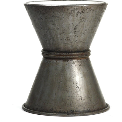 Iron Stool by Zentique in rustic zinc and iron. Made from iron in a rustic style.