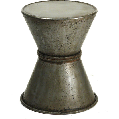 Iron Stool by Zentique in rustic zinc and iron. Made from iron in a rustic style.