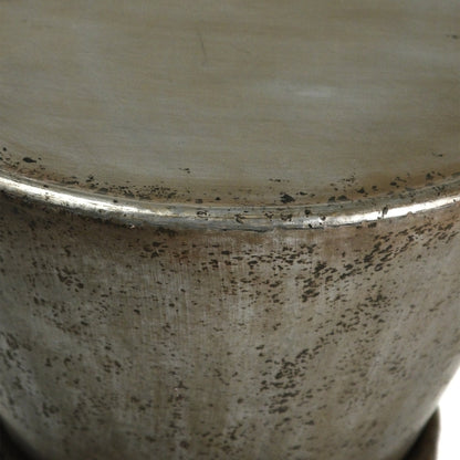 Iron Stool by Zentique in rustic zinc and iron. Made from iron in a rustic style.