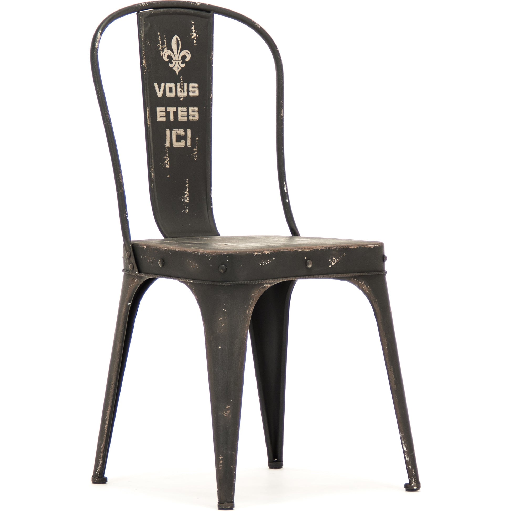 Christelle Iron Chair by Zentique in antique black and iron. Made from iron in a cottage & farmhouse style.