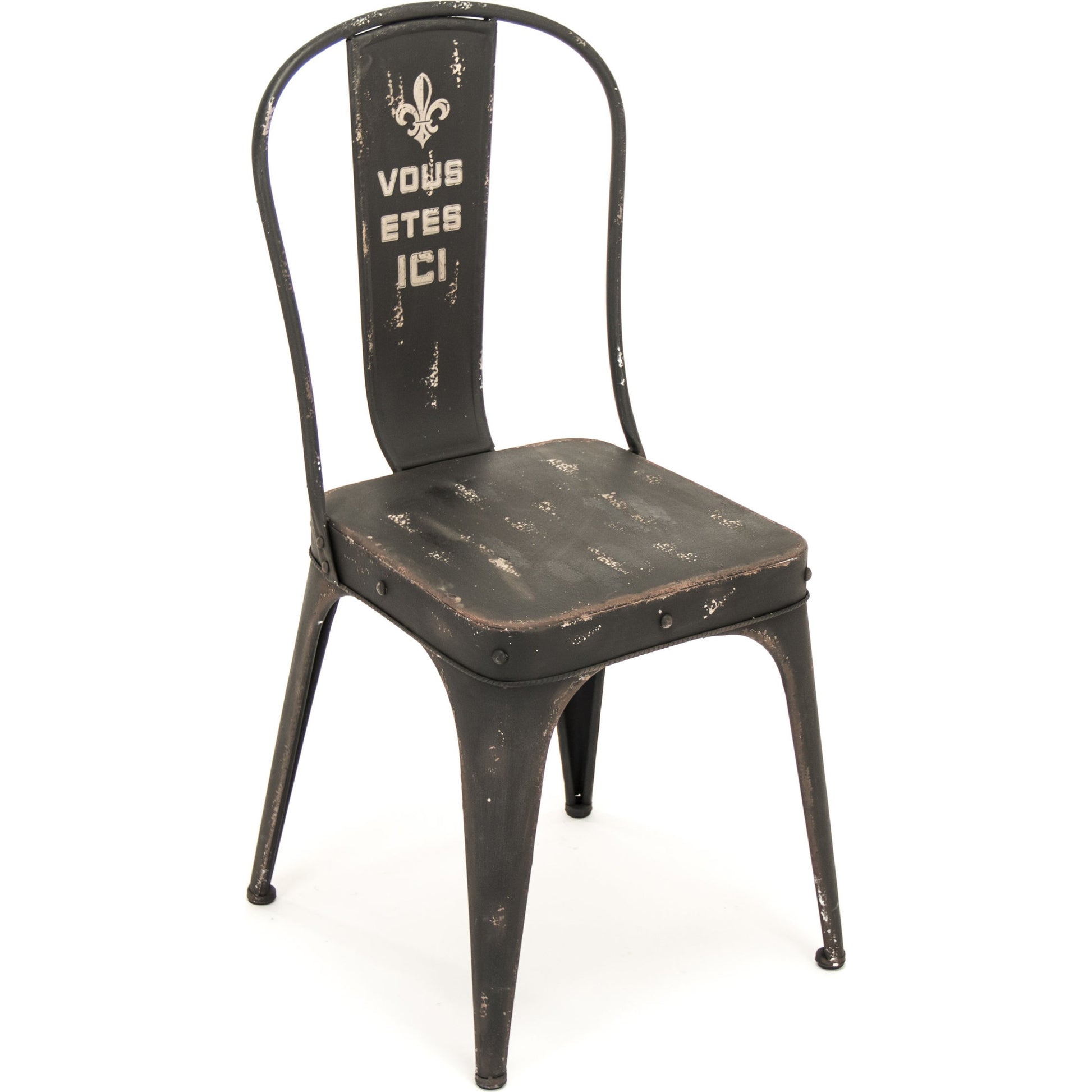 Christelle Iron Chair by Zentique in antique black and iron. Made from iron in a cottage & farmhouse style.