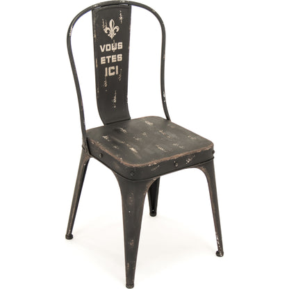 Christelle Iron Chair by Zentique in antique black and iron. Made from iron in a cottage & farmhouse style.