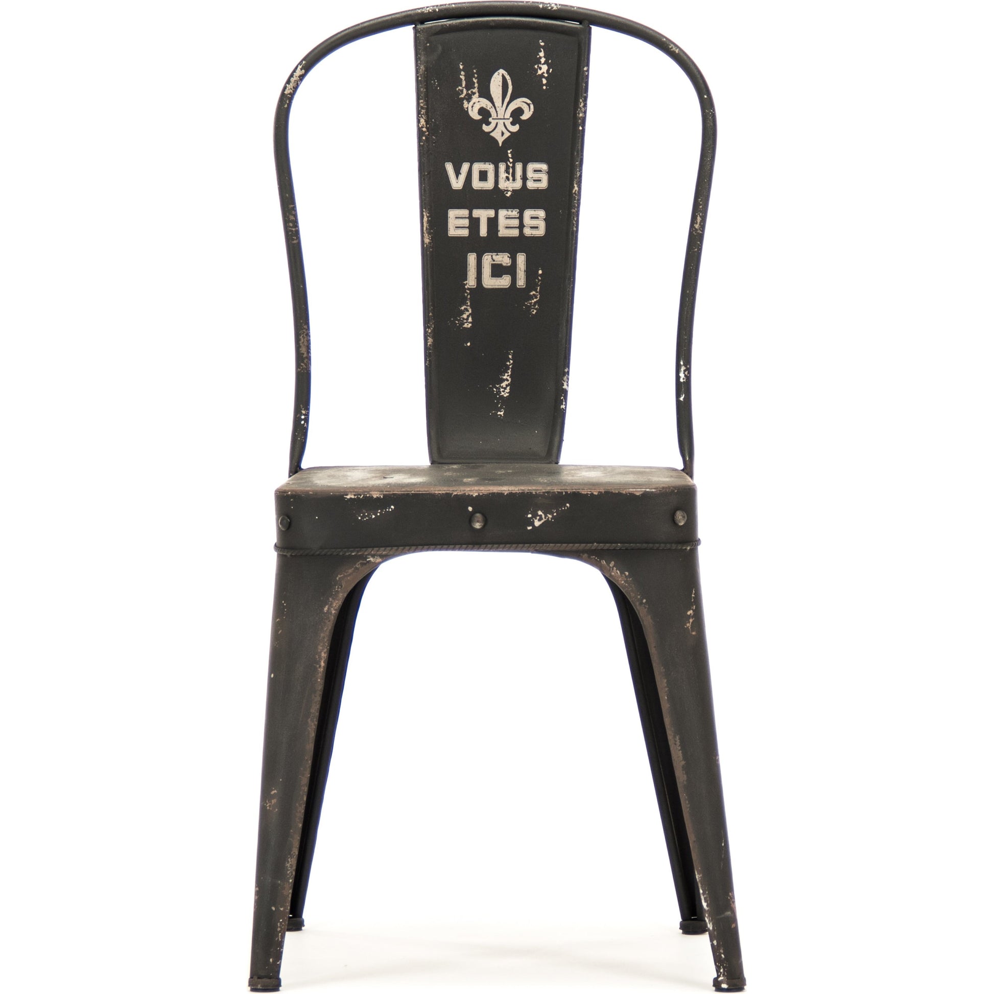 Christelle Iron Chair by Zentique in antique black and iron. Made from iron in a cottage & farmhouse style.