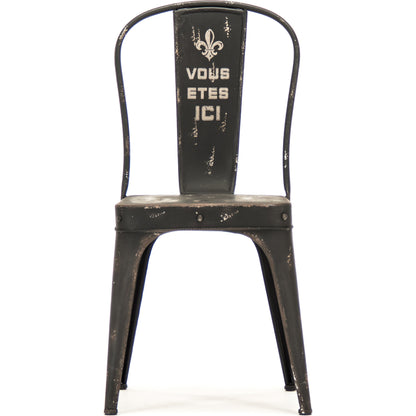 Christelle Iron Chair by Zentique in antique black and iron. Made from iron in a cottage & farmhouse style.