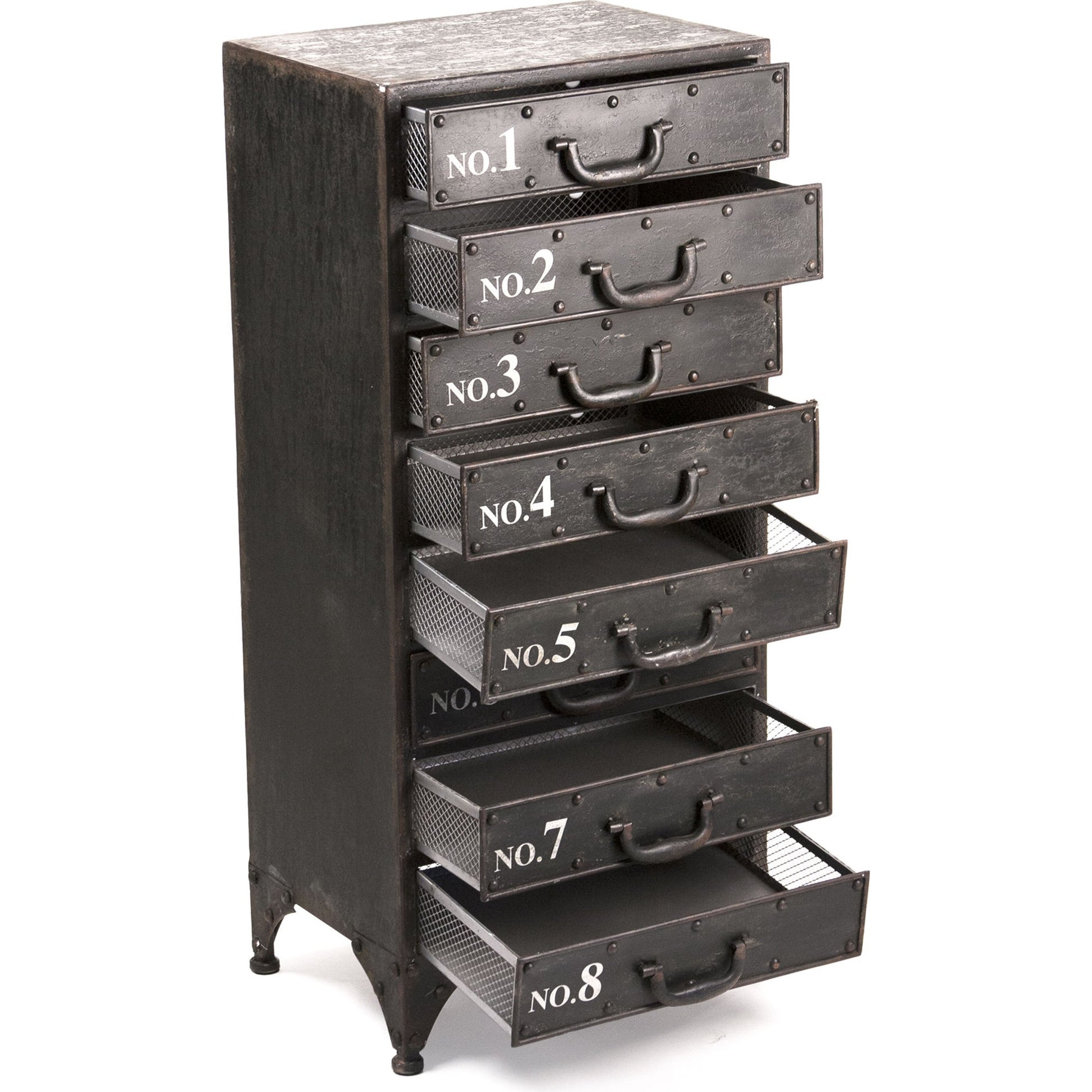 Andre Iron Cabinet by Zentique in antique black and iron. Made from iron in a modern style.