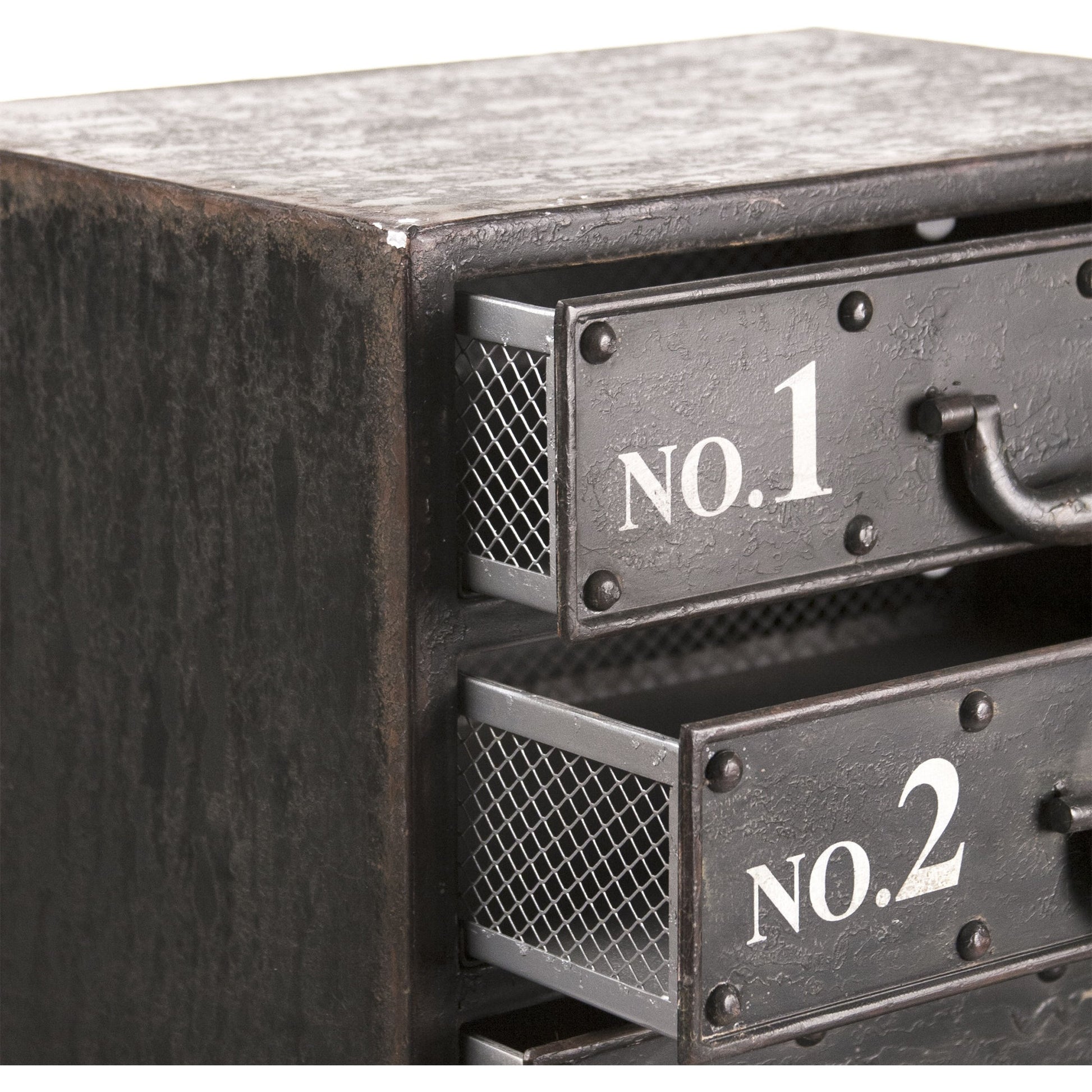 Andre Iron Cabinet by Zentique in antique black and iron. Made from iron in a modern style.