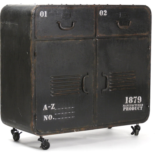 Anton Iron Cabinet by Zentique in antique black and iron. Made from iron in a modern style.