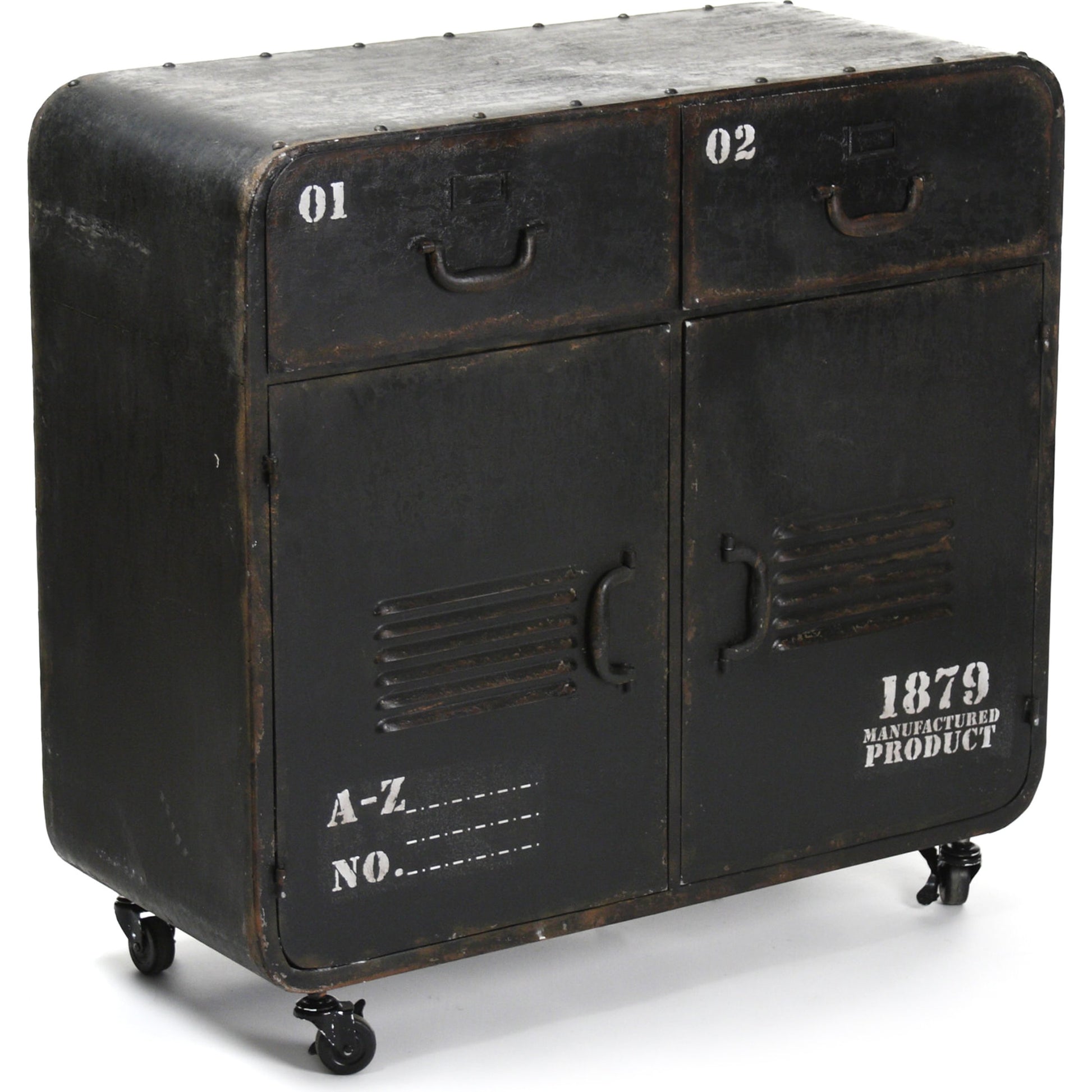 Anton Iron Cabinet by Zentique in antique black and iron. Made from iron in a modern style.