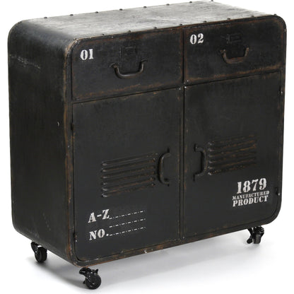 Anton Iron Cabinet by Zentique in antique black and iron. Made from iron in a modern style.