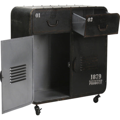Anton Iron Cabinet by Zentique in antique black and iron. Made from iron in a modern style.
