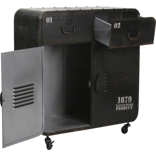 Anton Iron Cabinet by Zentique in antique black and iron. Made from iron in a modern style.