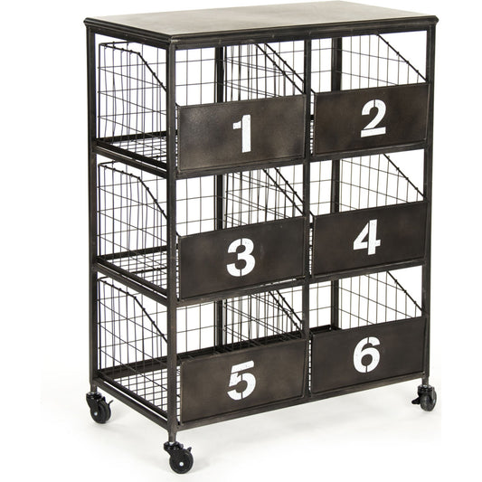 Claudio Storage by Zentique in distressed black and iron. Made from iron in a modern style.